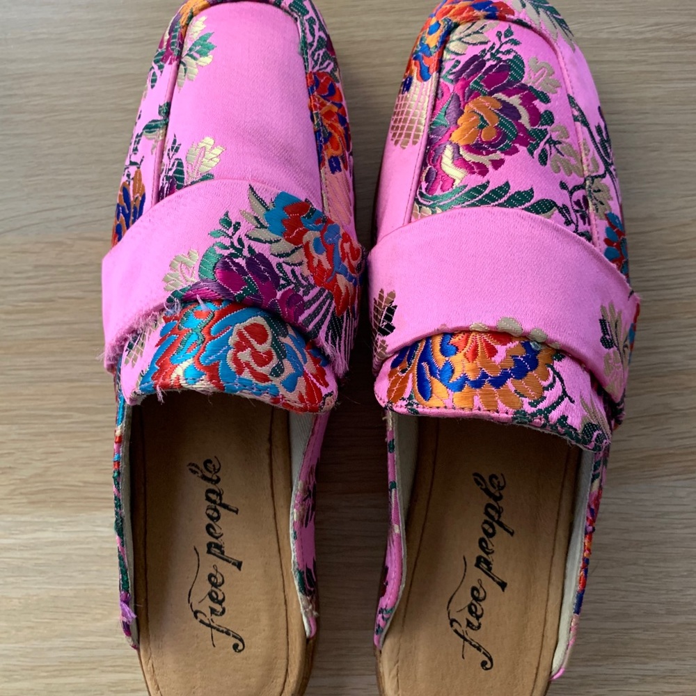 Free People Satin Oriental Loafers. NEW.